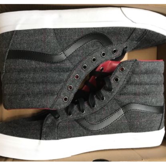 Vans SK8 Hi Reissue Tweed Black True White🌹 - Picture 2 of 5